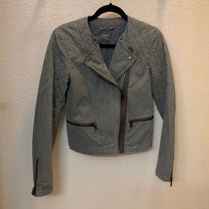 Gap cotton quilted moto jacket
